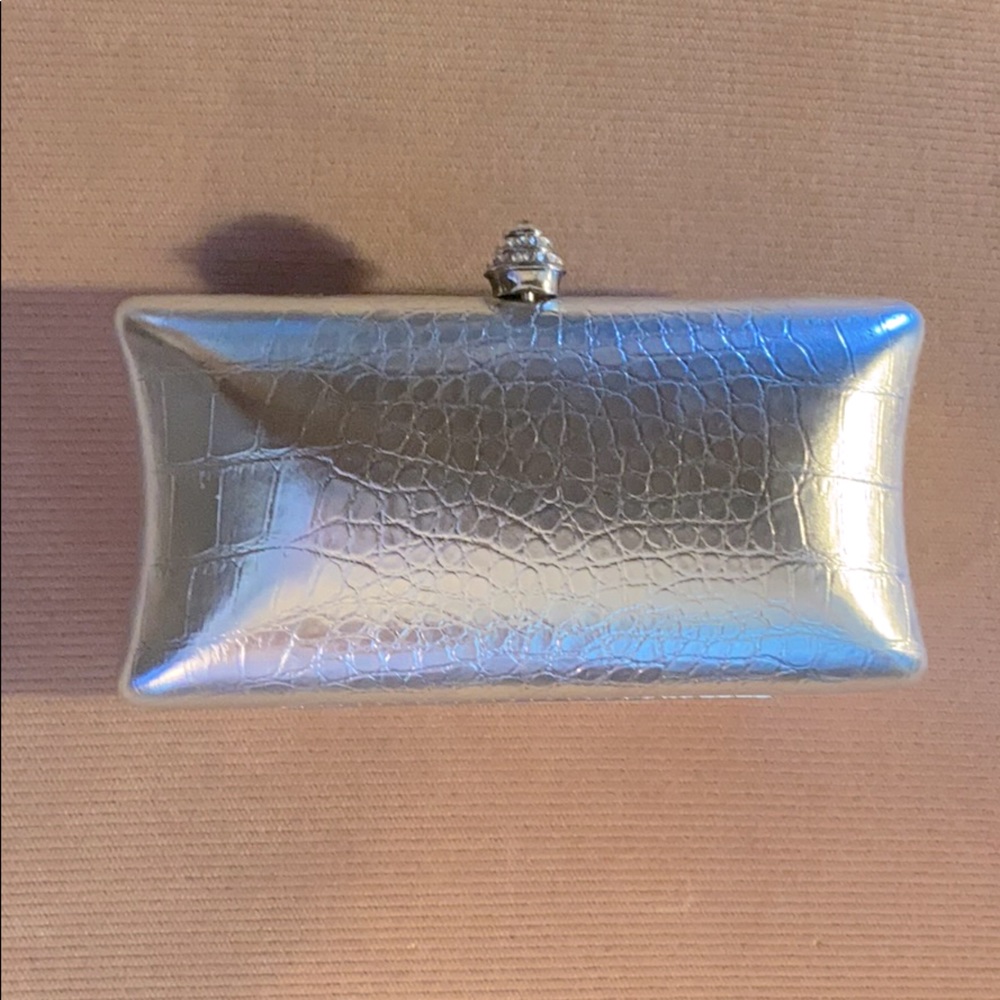 COPY - St. John Silver Metallic Clutch